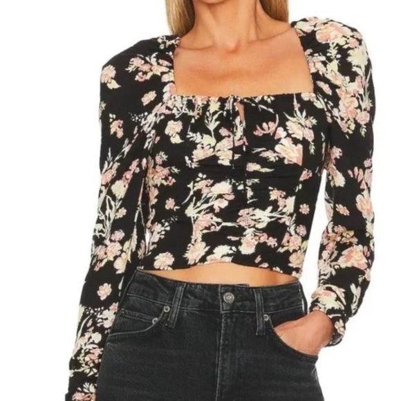 Free People Hilary Printed Top NWT - Picture 4 of 11